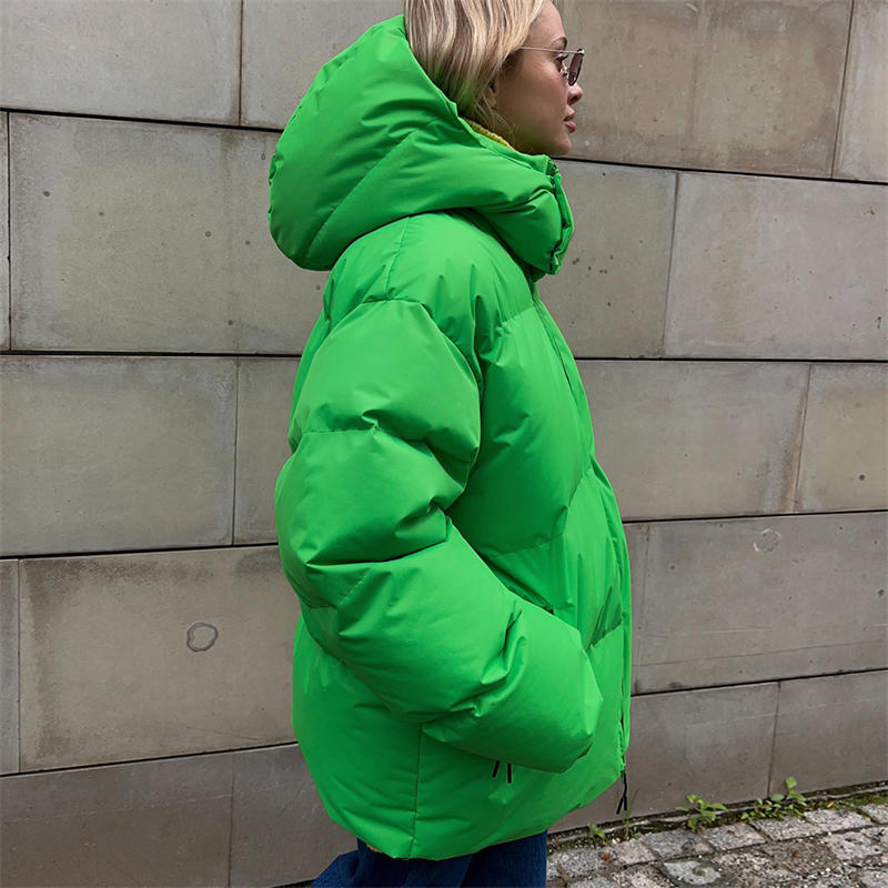 Jacket Top Padded Coat Hooded Coat Oversize Loose Cotton Coat Women's