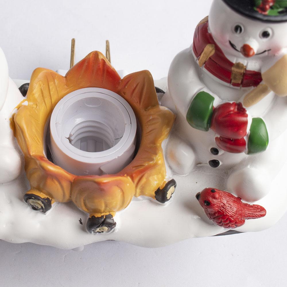 1pcs Snowman Campfire Flickering Night Light Christmas Santa Claus Plug In Night Light  Christmas Decoration for Boys/Girls