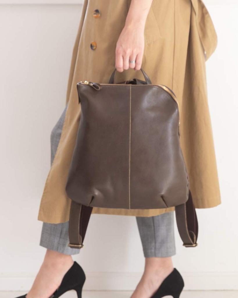 BAG since Imai Bag GENOVA Cowhide Mini Backpack Genuine Leather Made in Japan Zipper Rucksack Stylish Girls Women [IMAI 1977] L-shaped (2670
