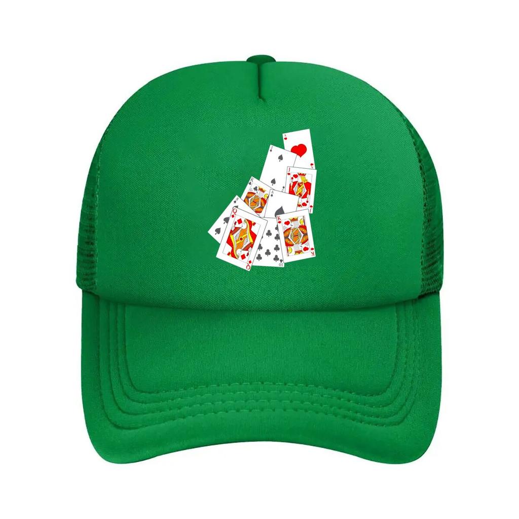 Playing Cards Collage Art Graphic Mesh Baseball Cap Casual Hat Outdoor For Womens Unisex FeUnisex