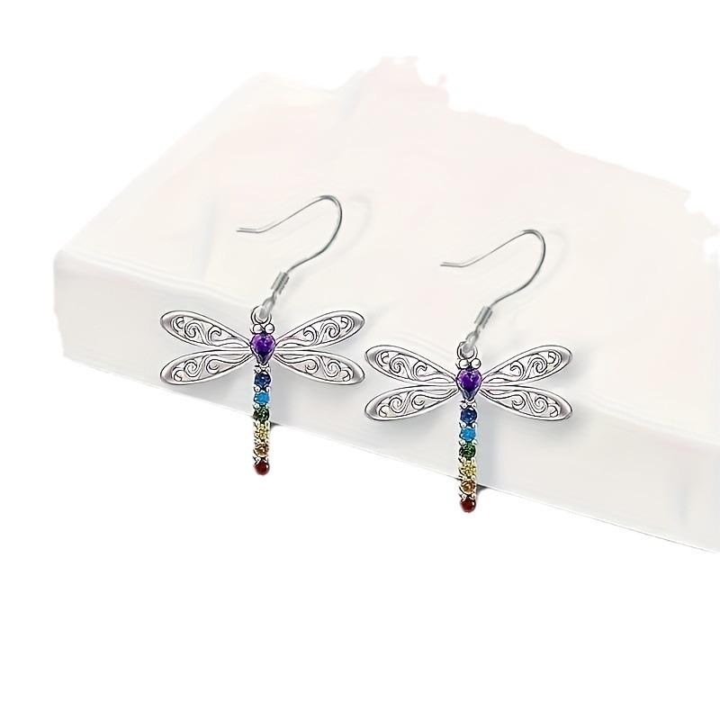 Versatile European & American Dragonfly Earrings and Necklace Set