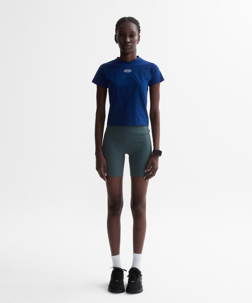 Minasu Venode Small Track Logo Active Tshirts_Blue (Crop Fit)