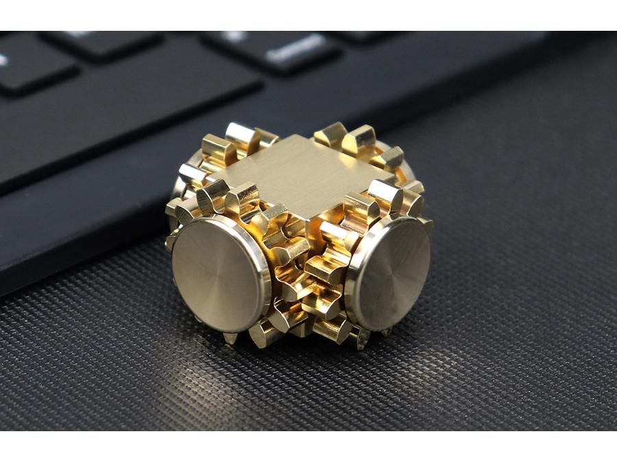 Nine-Tooth Pure Copper Metal Alloy Gear-Linked Fidget Spinner Ferris Wheel with 34-Gear Rubik's Cube Design