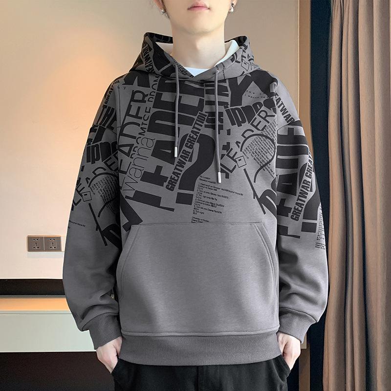 Sweater Men's Hooded Teen Student Autumn Top Men's Heavy Pullover Casual Hoodie Men's