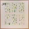 Nature Themed Stickers 6 Sheets/Set Natural Flower Scrapbook Stickers, Waterproof PVC Floral Plants Decals, Botanical Art Transparent Decorative