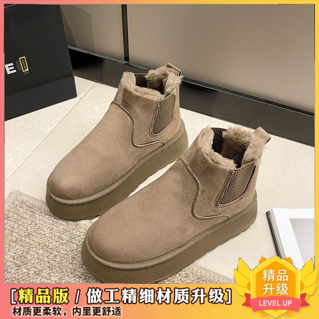 Thick-soled Snow Boots Women's Winter 2025 New Velvet Thickened Warm Boots Bread Women's Shoes Northeast Large Cotton Shoes