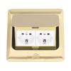 Pop Up Floor Outlet EU Standard 2 Position Desktop Receptacle Socket Brass Golden 16A AC250V