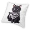 Cute Cat Wearing The Keffiyeh Pillowcase Soft Fabric Cushion Cover Gift Throw Pillow Case Cover Home Zipper 45*45cm