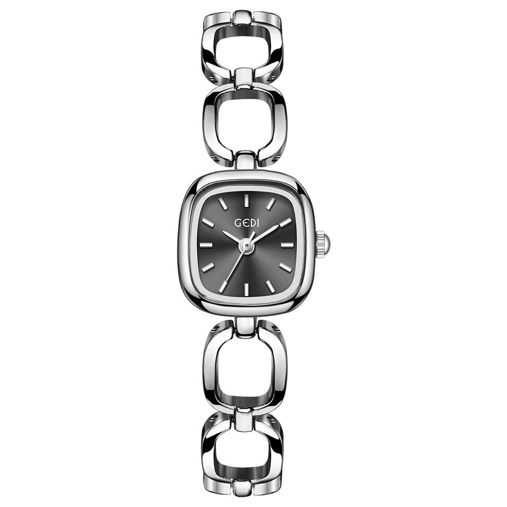 GEDI Luxury Woman Watches Skeleton Bracelet Type Elegant Square Small Dial Quartz Watch Ladies Quartz Watch Gifts