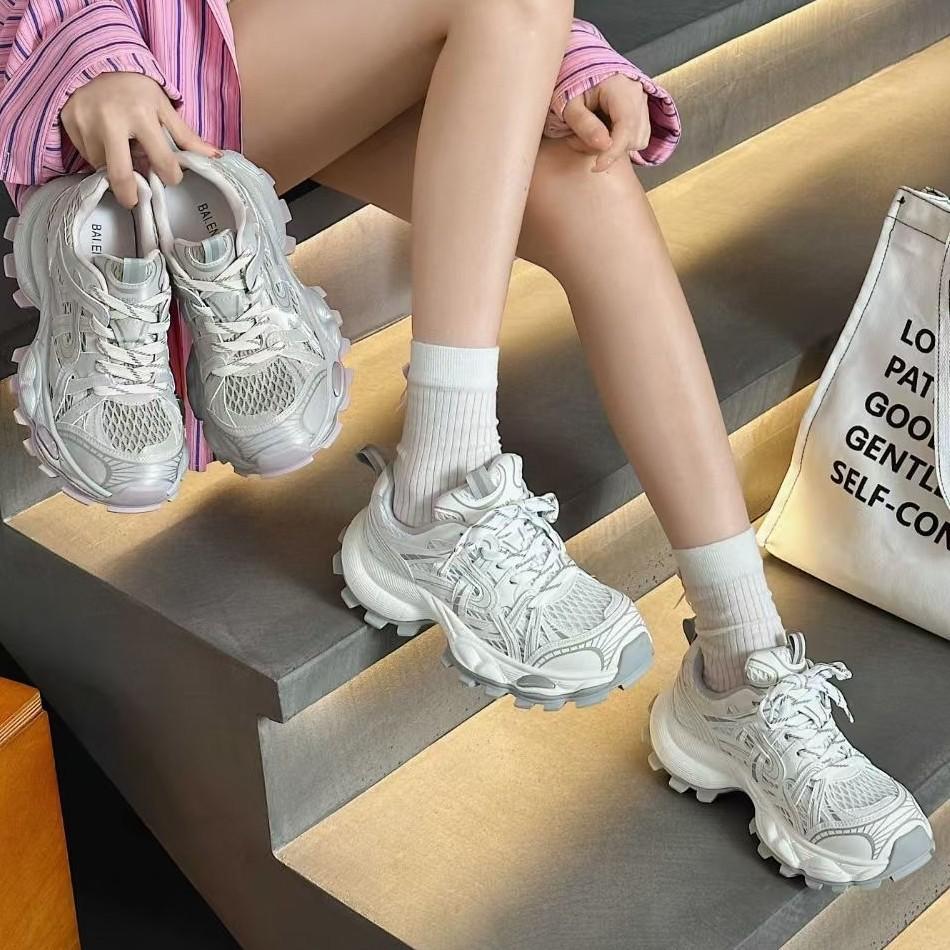 Leather dad shoes women's 2025 spring new thick-soled heightening straps versatile breathable mesh casual sports women's shoes