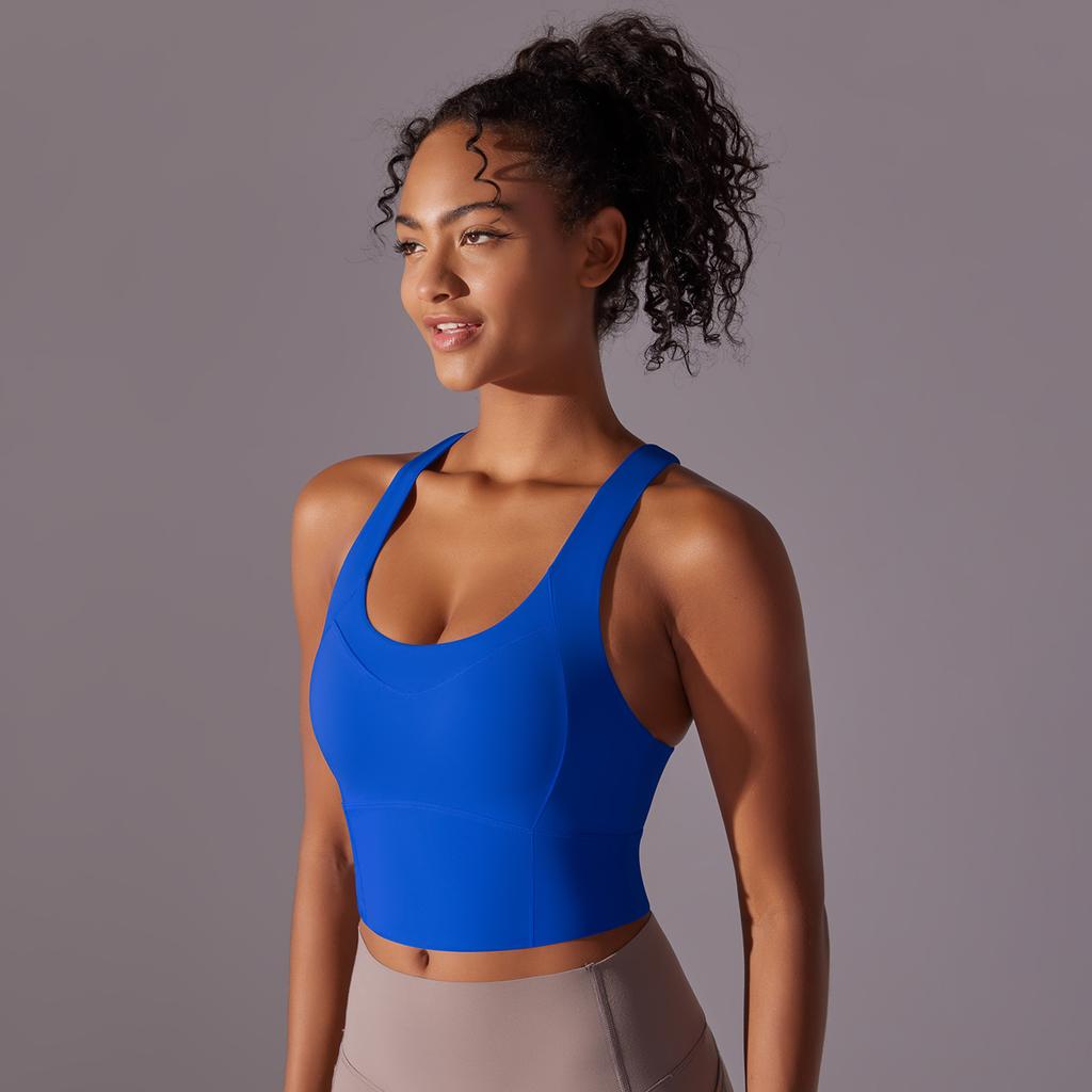 Auroth Cross Back Fitness Bra Women Gym Underwear Push Up Yoga Vest Elastic Running Tank Top