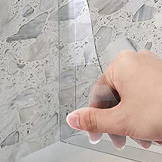 2 Stück Duschspritzschutz Selbstklebend Wasserdicht Transparentes Acryl Badezimmer Dusche Badewanne Ecke Wasserabweisender Spritzschutz Schild