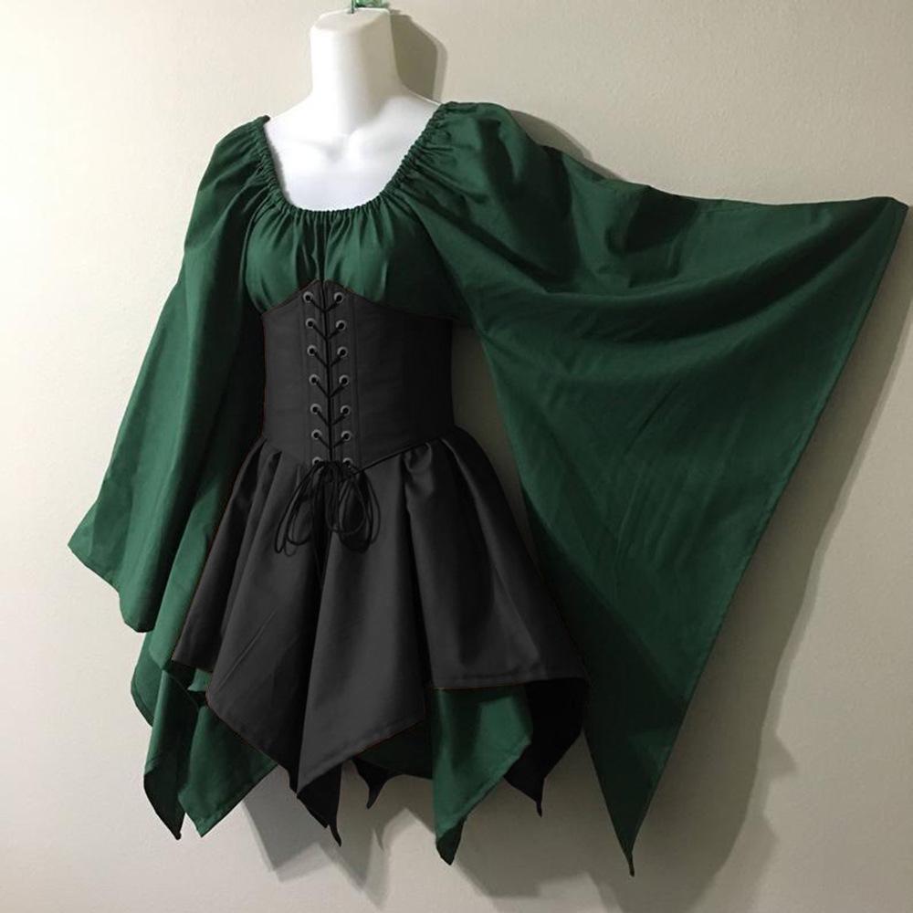 2024Wish Abito da Festa Rinascimentale Medievale da Donna a Maniche Lunghe Costume