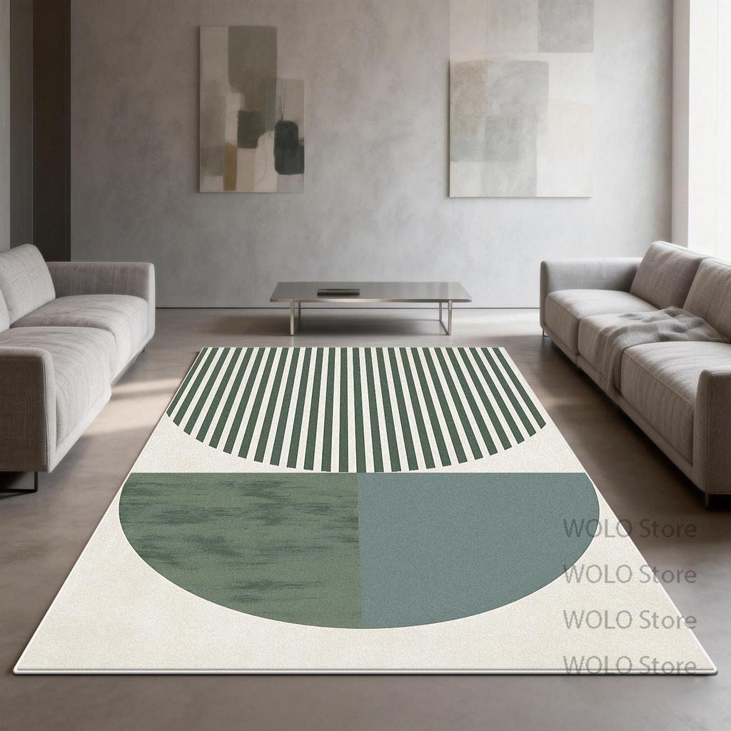 Modern Green Rugs Geometric Living Room Decoration Luxury Bedroom Customizable Carpet Washable Antiskid Study Floor Mat Lounge