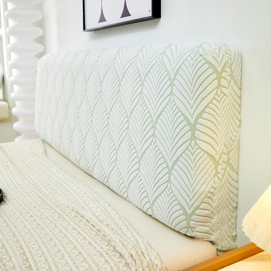 1 Pc Headboard Cover Elastic Jacquard Bedside Cover For Bed In Bedroom Easy To Clean Headboard Cover A Pattern Of Latteart
