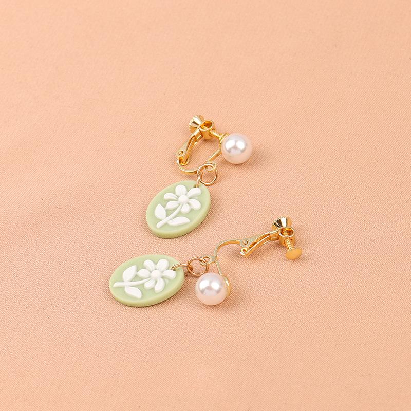 925 Silver Floral Needle Stud & Dangle Earrings - Korean Style Spring/Summer Fresh Flower Design for Girls
