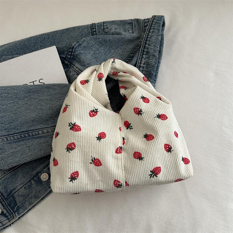 

Ленивый ветер большая вместимость вельветовая клубничная сумка женская ин корейская версия Харадзюку сумка через плечо студенческая сумка-тоут для занятий