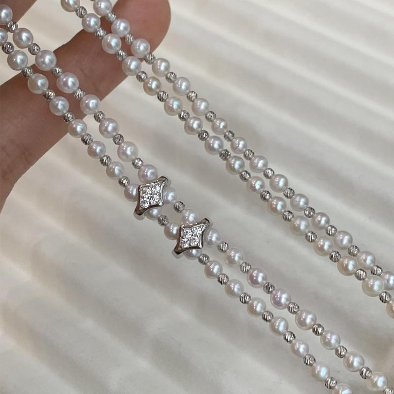 Elegant Neckline Enhancing 3-4mm Natural Pearl Choker Lariat 925 Silver Cz Accent 10-11mm Edison Pearl Tassel Versatile Necklace