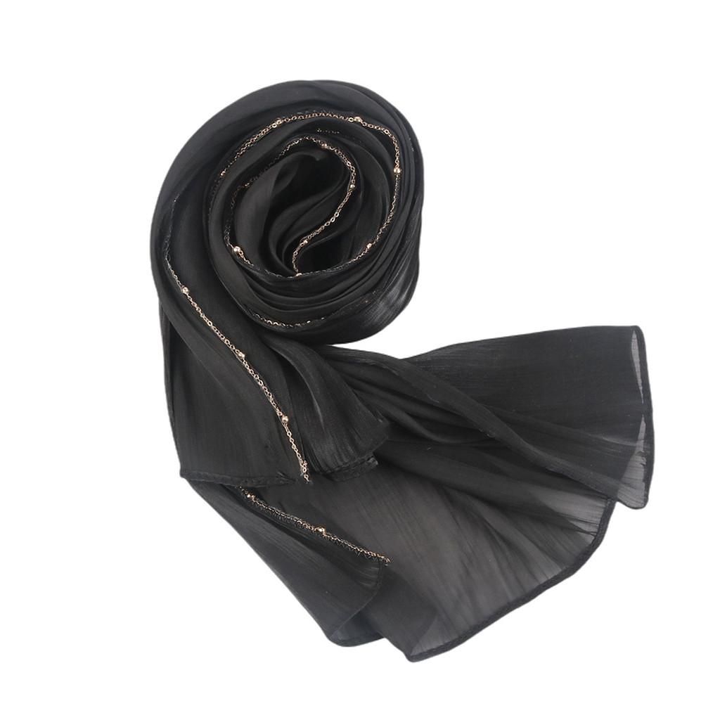 

Bali Silk Wrap With Metallic Chain For Seasonal Warmth And Sun Block 12