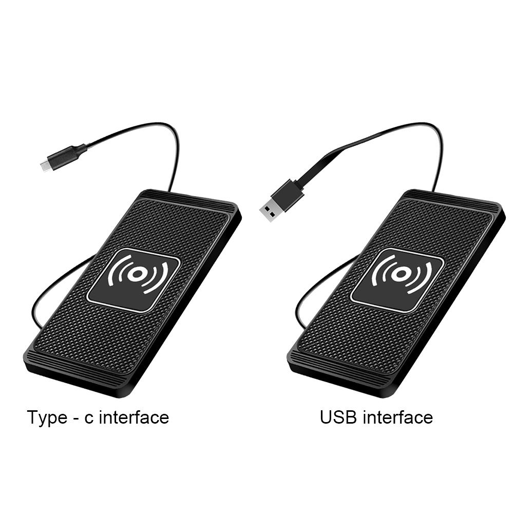 Silikonová bezdrátová nabíječka Protiskluzový 15W držák do auta Rychlé nabíjení USB typu C pro iPhone pro Samsung