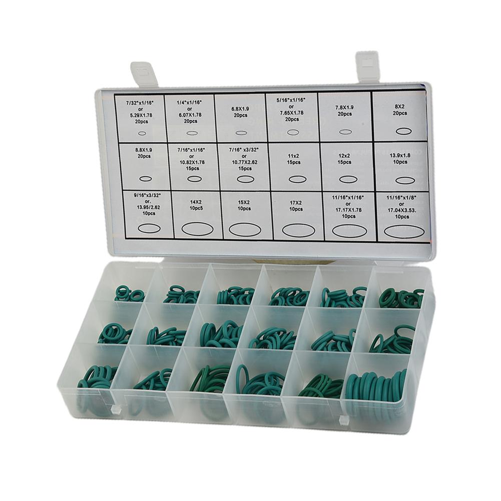 Sealing Ring O-rings Seal Set Sealing 18 Sizes With Plastic Case Green HNBR Parts Universal 18 Sizes New R134a