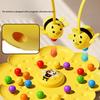 Honey Bee Pearl Picking Fishing Magnetic Bead Board Game, Parent Child Interactive Gathering Puzzle Early Education Toy