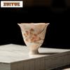 70ml Hand-painted Magnolia Teacup Aesthetic Tea Bowl Set Of Cups Tea-tasting Personal Cup Chazhan Master Cups Tableware Craft