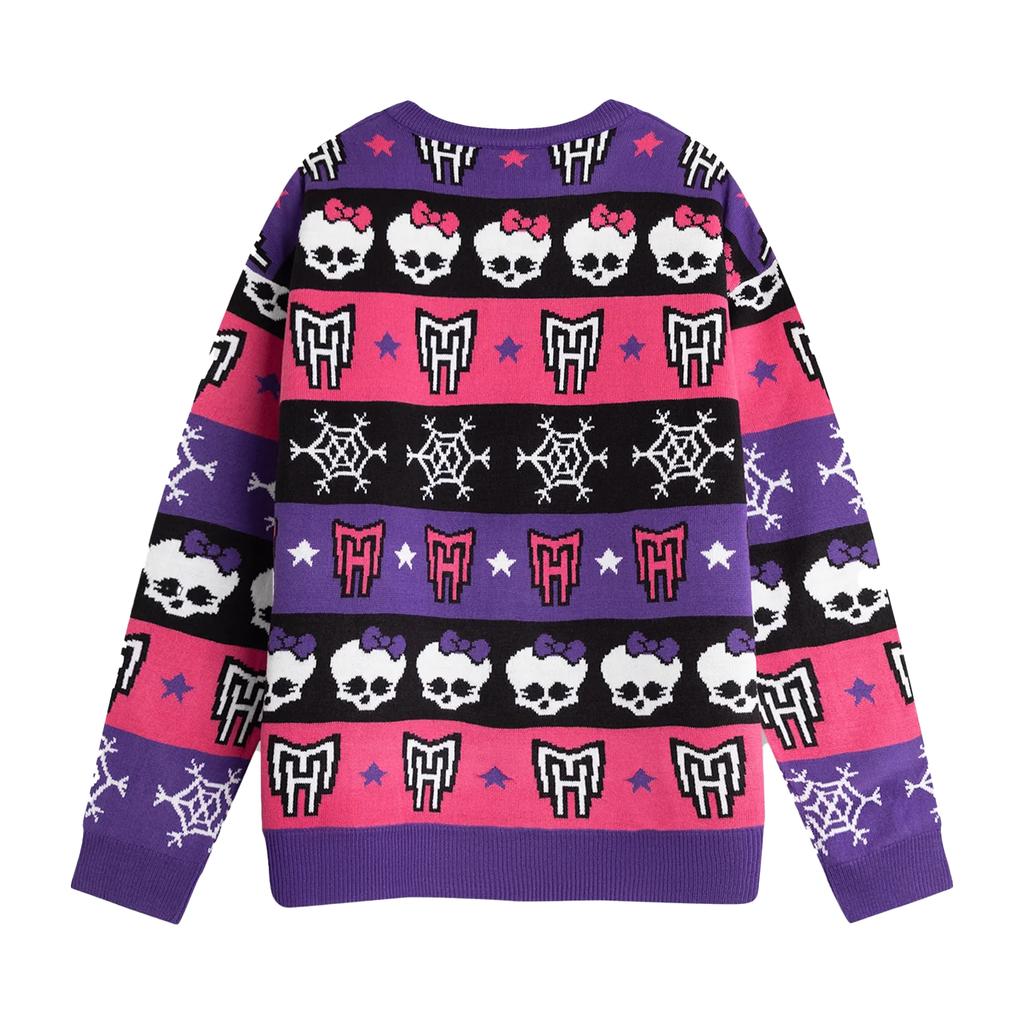 Monster high Damen Weihnachtspullover mit Totenkopf & Schneeflocke