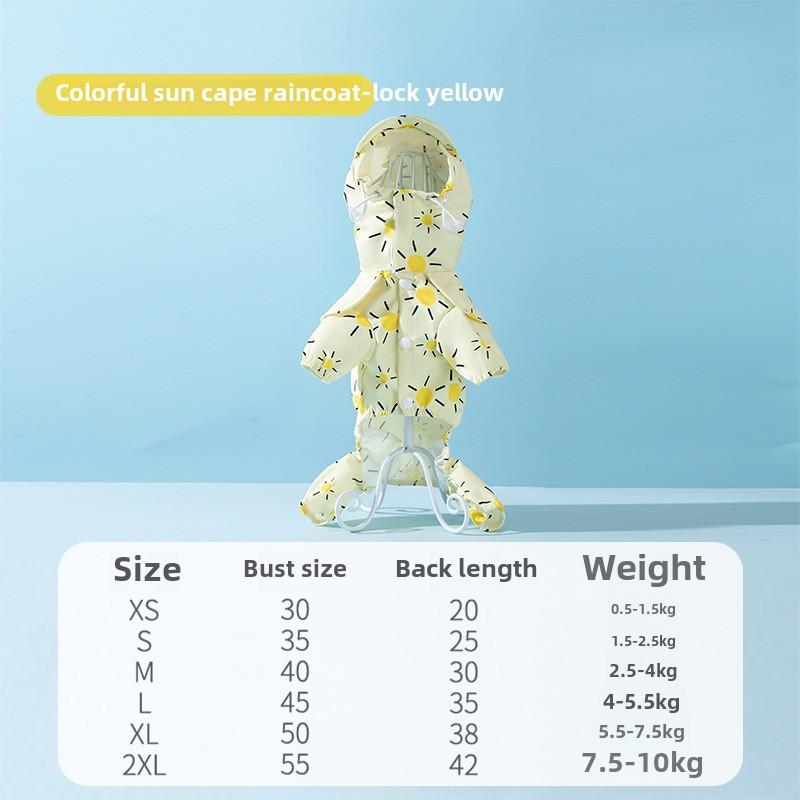 

Собака в дождливый день на улице, цветной плащ от солнца, плащ для четвероногих собак, водонепроницаемая, все включено, плюшевая одежда для домашних животных L