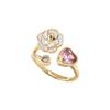 Stylish Ins Inspired Geometric Pink Zircon Ring For Women Adjustable Design