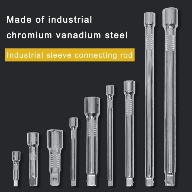 NEW 1/4 3/8 1/2 Socket Ratchet Wrench Extension Bar 75/100/125/150mm Auto Repair Durable Sleeve Rod Fast Wrench Hand Tools