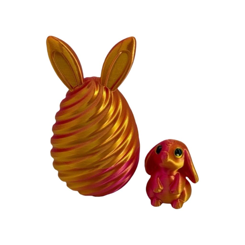 3D Printed Movable Easter Bunny Egg Toy, Creative Gift, Bunny Egg Ornament