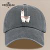 PC Niedliches Cartoon-Alpaka-Muster Design Gedruckte Baseballkappe HipHop Trendy Schwarz Papa Trucker-Mütze Atmungsaktiv Bequem Einfarbig