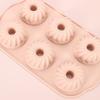 6-Cavity Silicone Cake Mold Non-stick Food Grade Easy Release DIY Round Cookies Donut Pudding Chocolate Fondant Jelly Baking Mold