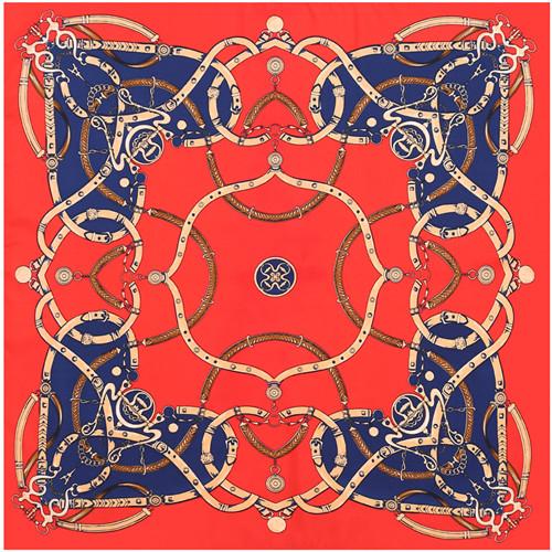 [POBING] 100% Silk Square Scarf Women  Brand Foulard NeckerChief High Quality Silk Horse Scarves Shawl Hijab Office Bandana