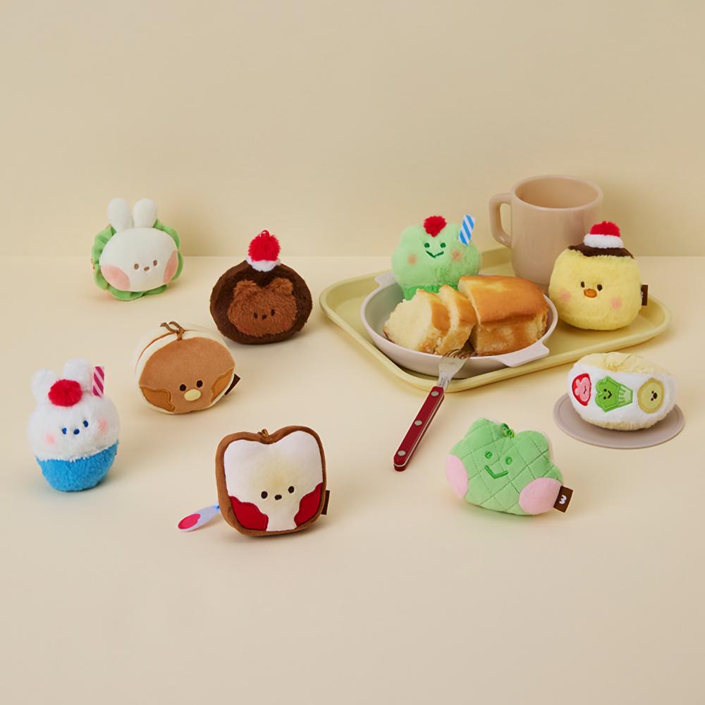 LINE FRIENDS MININI Dessert Cafe Sallini Pudding Plush Keychain