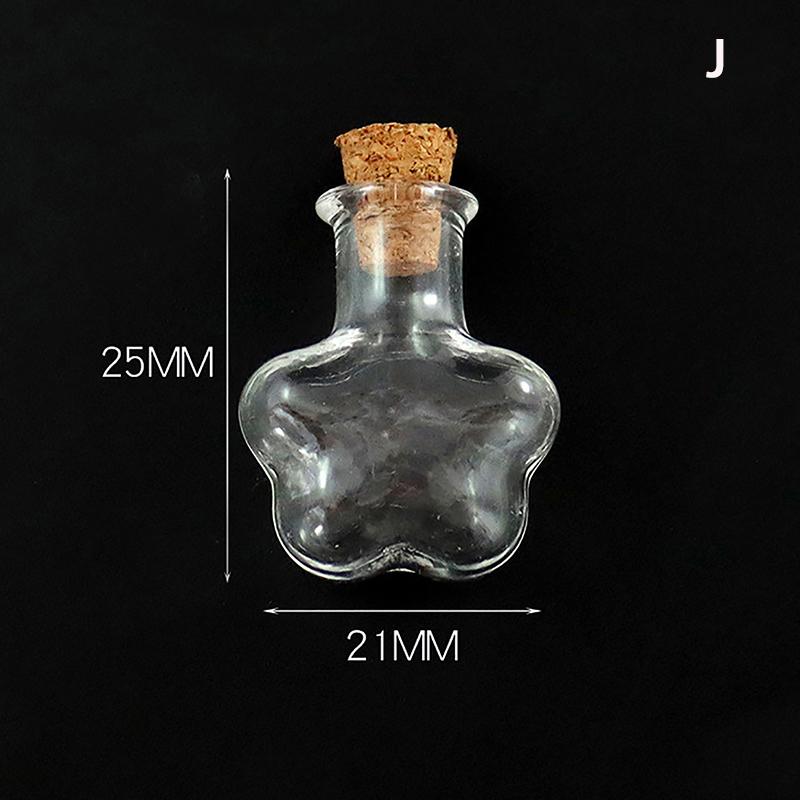 10Pcs Glass Bottles Miniature Bottle Mini Cork Glass Vials Diy Mini Wishing Drifting Bottle Wedding Party Decor Glass Jars