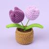12cm Mini Finished Woven Crochet Tulip Potted Stuffed Plants Home Table Decoration Mother Valentine Christmas Graduation Gifts