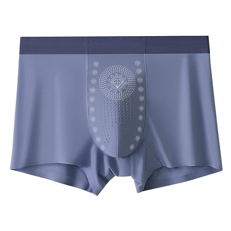 Ice Silk Seamless Antibacterial Men's Boxer Shorts - Comfortable Summer Wear for Boys & Men