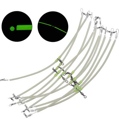 4Pcs Luminous Fishing Balance Connector Feeder Anti Tangle Boom Sleeves Tube with Swivel Bead Line Luminous Tube Fishing Tackle