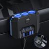 7 In 1 Cigarette Lighter Splitter 120W 3Ports Car Charger Adapter USB PD Power Socket With ON/OFF Outlet Switches