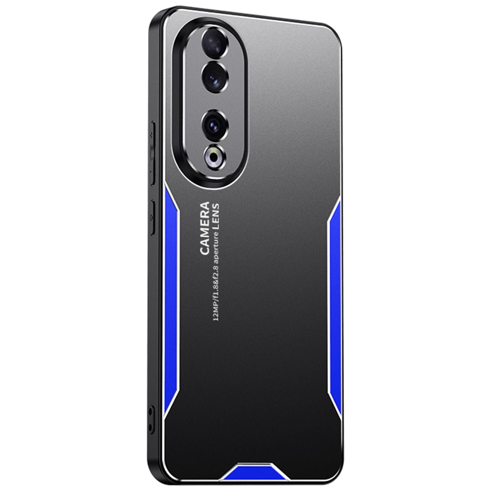 

For Honor 90 Pro Back Case Aluminium Alloy+TPU+PC Shock Absorbing Mobile Phone Cover Blue