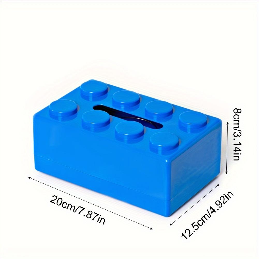 Building Block Design Tissue Box Tissue Holder With Spring Tissue Storage Box for Bathroom Living Room Bedroom Vanity Countertop