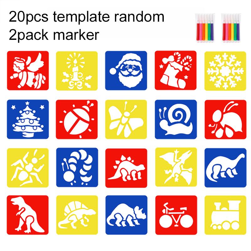 10/20pcs Children DIY Template Hollow Out Painting Board Graffiti Copying Drawing Toys Intellectual Toys Kids Birthday Gifts TMZ