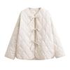 Kaslead New Arrival Women's Clothing Fashion Style Stylish Simple and Versatile Bows Style Cotton Coat Jacket 1255992