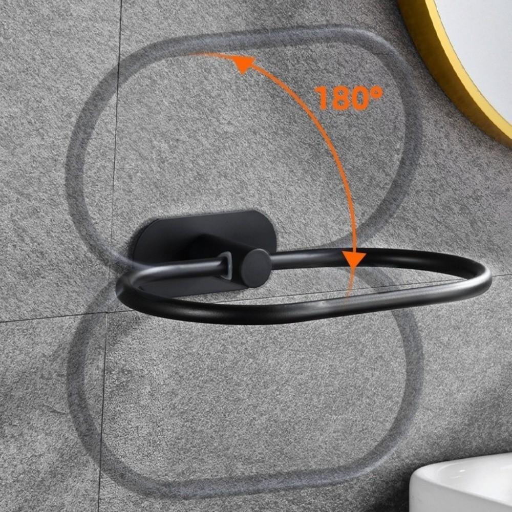 Rustproof Towel Ring Hook Wall Mounted Self-adhesive Towel Holder Hand Towel Holder  Bedroom Use