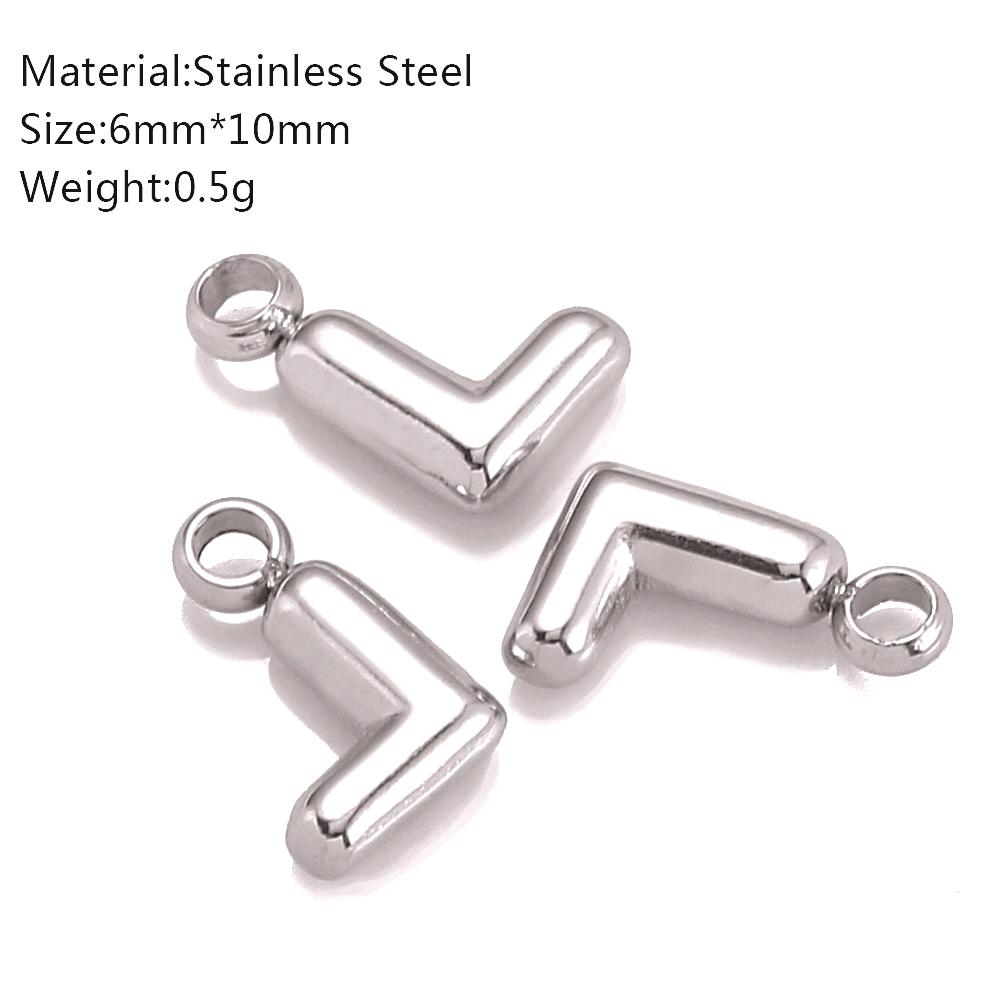 3Pcs Mini Balloon Alphabet Charms Cute Small Initial Bubble English Letter Stainless Steel Pendants DIY Necklace Bracelet Making