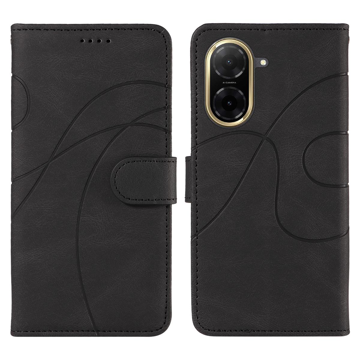 

Для Xiaomi Redmi A5 NFC (173.45*79.35*8.45мм) Чохол-гаманець Шкіряний чохол для телефону Підставка з дизайном вигнутих ліній Black