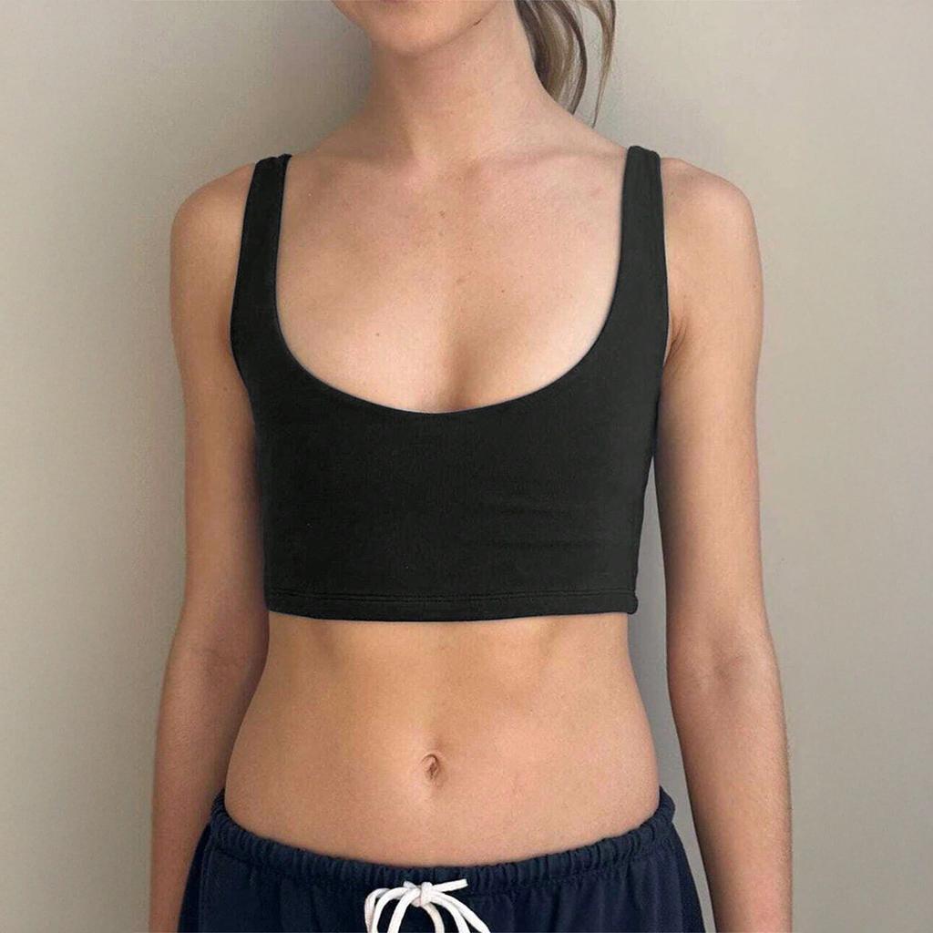 Gilet Bretelles Couleur Unie Style Hot Girl Sportif pour Femmes Printemps Été Station Indépendante