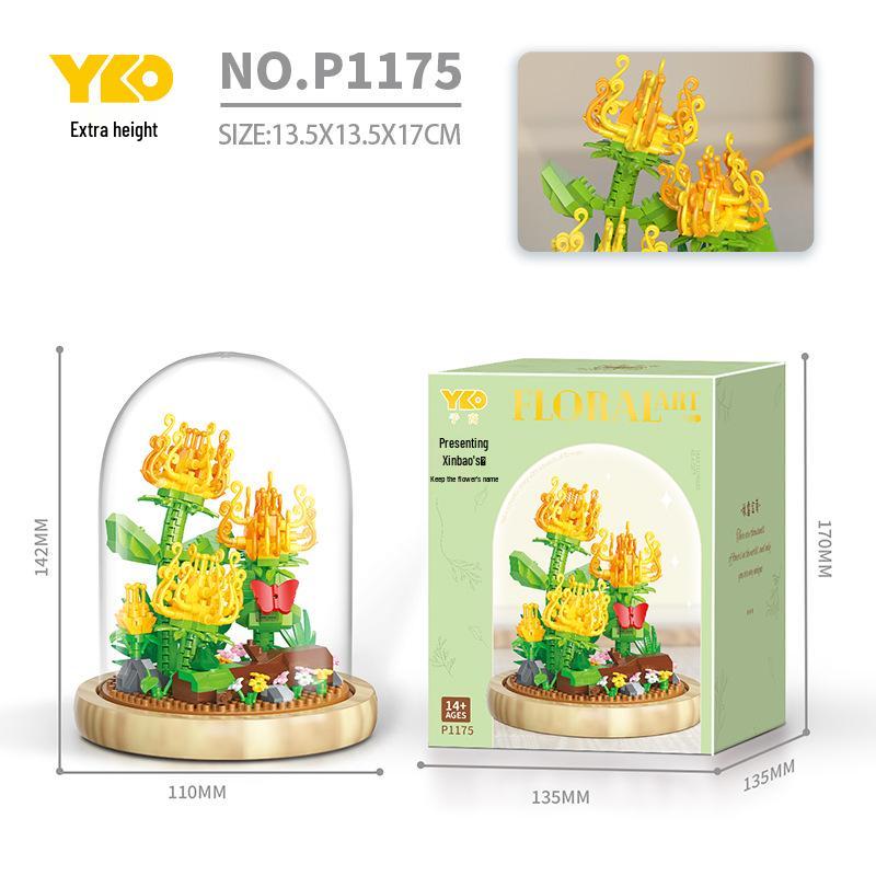 Ewiger Rosenstrauß Bausteine - Kompatibel mit Lego, Perfektes Geburtstagsgeschenk für Mädchen